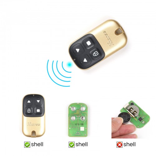 Xhorse XKXH05EN Garage Remote Key 4 Buttons Golden Color 5pcs/lot
