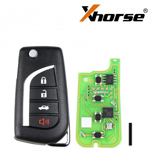 Xhorse XKTO10EN Wire Remote Key for Toyota Style Flip 4 Buttons English 5pcs/lot