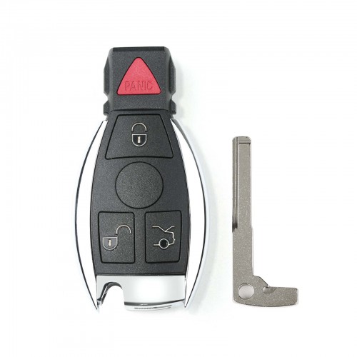 Xhorse Mercedes Benz Smart Key Shell 3+1 Button with a Red Panic Button Can Work with VVDI BE Key Pro 5pcs/lot