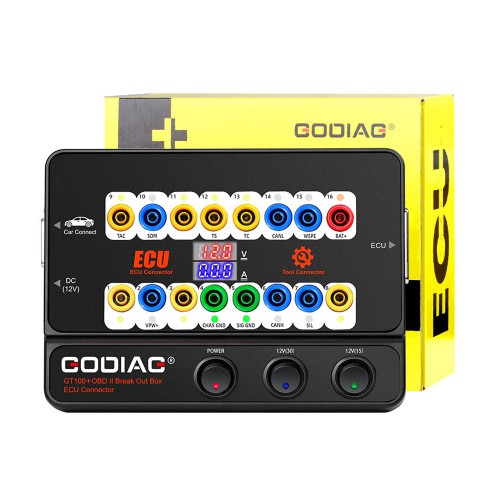 GODIAG GT100+ New Generation AUTO TOOL OBDII Break Out Box ECU Connector with Electronic Current Display
