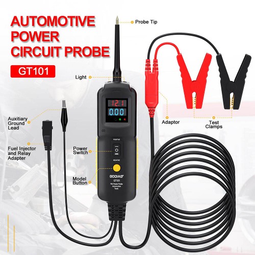 GODIAG GT101 Mini Pirt Electric Circuit Tester Vehicles Electrical System Diagnosis/ Fuel Injector Cleaning & Testing/ Current Detection/Relay Testing