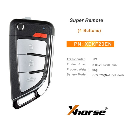 Xhorse XEKF20EN Super Remote Knife Type 4 Buttons with Super Chip 5pcs/lot