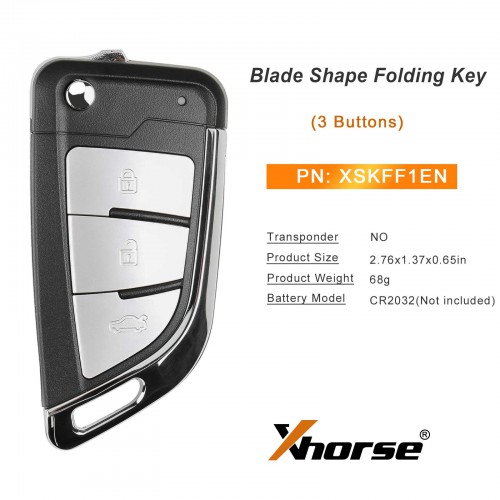 Xhorse XSKFF1EN Knife Style Smart Remote Key 3 Buttons Blade Shape Folding Key English 5pcs/lot