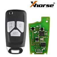 Xhorse XKAU01EN Wire Flip Remote Key Audi Type 3/4 Buttons English 5pcs/lot
