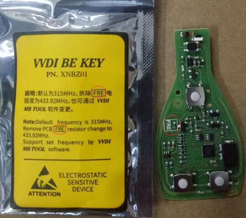 How to Change Xhorse VVDI BE Key Pro For Benz PCB Frequency?