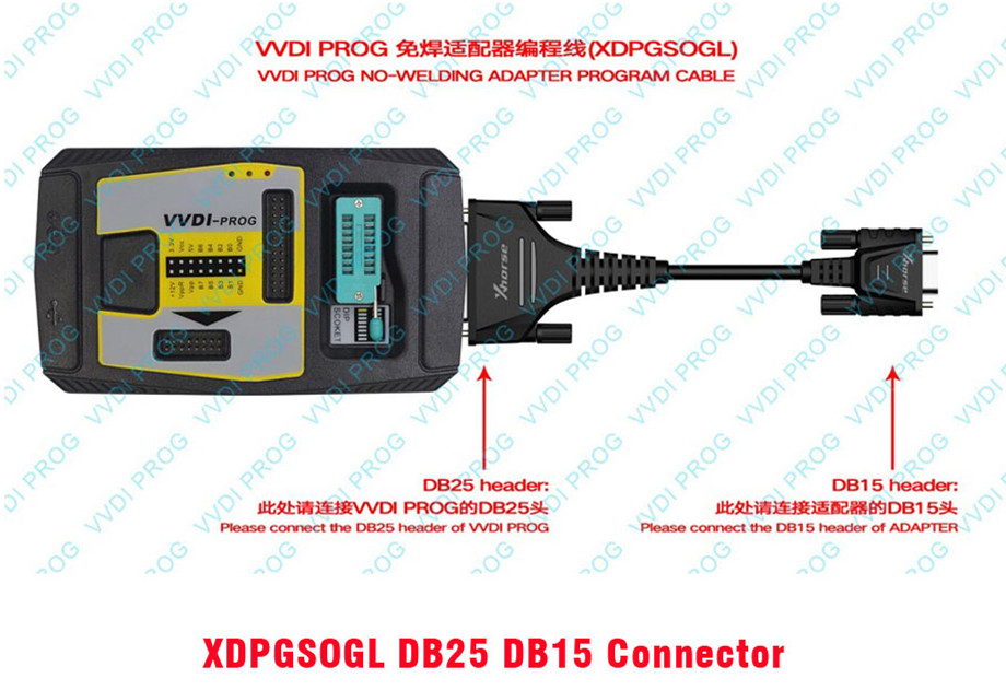 Xhorse VVDI Prog Programmer Plus XDPGSOGL DB25 DB15 Conector