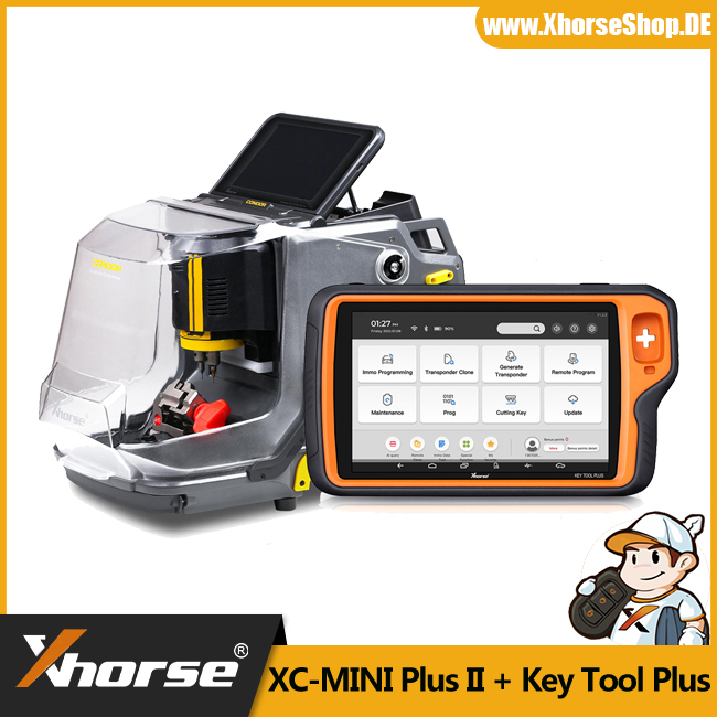 2024 Xhorse Condor XC-MINI Plus II Key Cutting Machine and VVDI Key Tool Plus One BGA Token Free Everyday