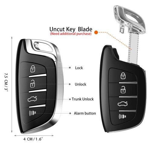 Xhorse XSCS00EN Universal Smart Remote Key 4 Buttons Colorful Crystal Style Keyblank Inside Black English 5pcs/lot