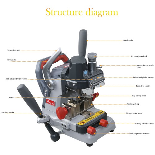 Xhorse Dolphin XP007 XP-007 Manually Key Cutting Machine With Built-in Lithium Battery Easy to Carry