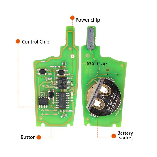 Xhorse XNAU01EN Universal Wireless Remote Key Audi Flip With 3/4 Button English 5pcs/lot