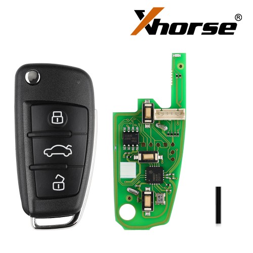 Xhorse XKA600EN Wire Remote Key Audi A6L Q7 Flip 3 Buttons Silicagel Button English 5pcs/lot