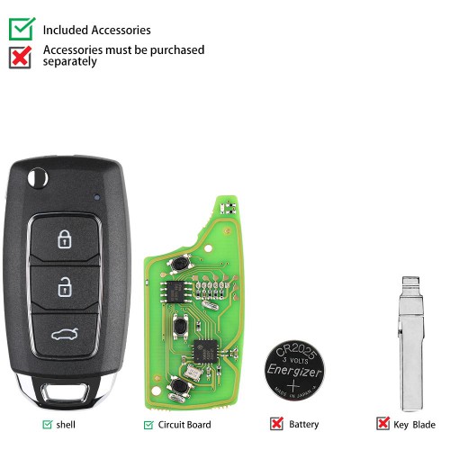 Original Xhorse XKHY05EN Wire Remote Key Fob Hyundai 3 Buttons English 5pcs/lot