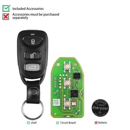 Xhorse XKHY01EN Wire Remote Key for Hyundai 3+1 Buttons English 5pcs/lot