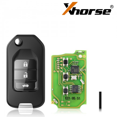 Xhorse XKHO00EN Wire Remote Key Honda Flip 3 Buttons English 5pcs/lot