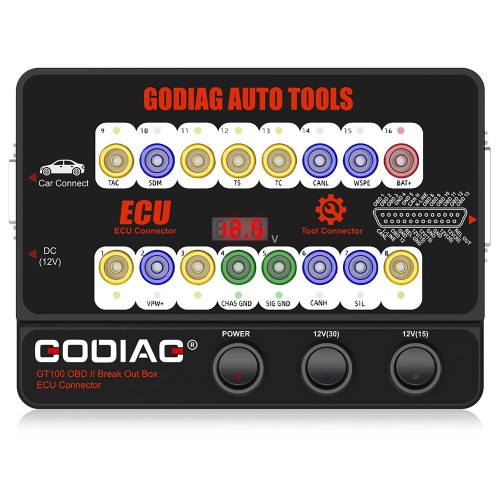 GODIAG GT100 OBDII Protocol Detector OBD2 Break Out Box ECU Connector