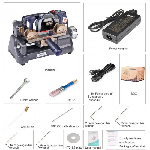 2025 Xhorse Dolphin XP-008 XP008 Manual Key Cutting Machine for Special Bit, Double Bit Keys with Built-in Battery