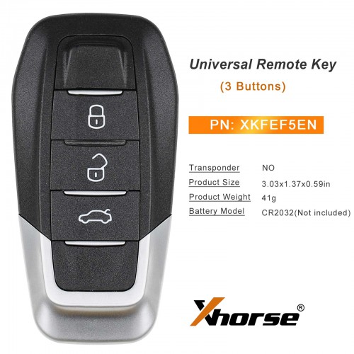 Xhorse XKFEF5EN Universal Wire Remote Key Ferrari 3 Buttons Bright Black English 5pcs/lot