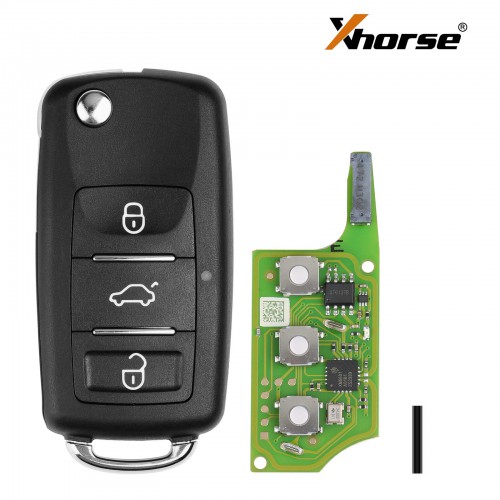 Xhorse XEB510EN Super Remote Key VW B5 Flip 3 Button With Built-in XT27B Super Chip English 5pcs/lot