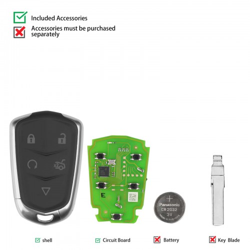 Xhorse XSCD01EN XM38 Universal Smart Key for Cadillac Style 5 Buttons