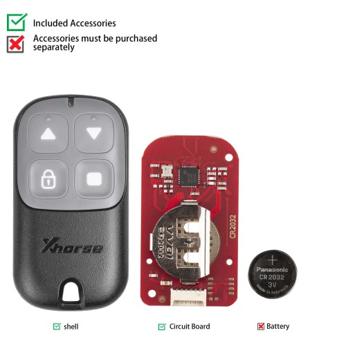 Xhorse XKXH23EN 2nd Generation Garage Remote Key 4 Buttons 5pcs/lot