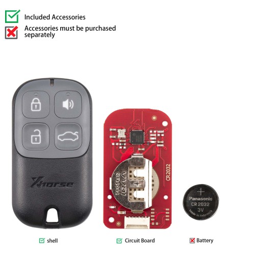 Xhorse XKXH20EN 2nd Generation Garage Remote Key Black Color 4 Buttons 5pcs/lot