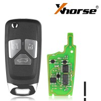 Xhorse XNAU01EN Universal Wireless Remote Key Audi Flip With 3/4 Button English 5pcs/lot