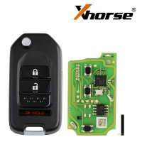 Xhorse XKHO02EN Wire Remote Key Honda Flip 2+1 Buttons English 5pcs/lot