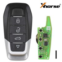 Xhorse XKFEF6EN Universal Wire Remote Folding Key Ferrari 4 Buttons Bright Black English 5pcs/lot