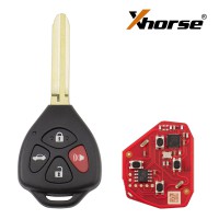 Xhorse XKTO22EN 2nd Generation Wire Remote Key for Toyota Style Flat 4 Buttons 5pcs/lot