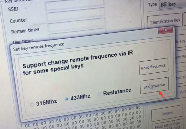 Change Xhorse VVDI BE Key Pro For Benz PCB Frequency