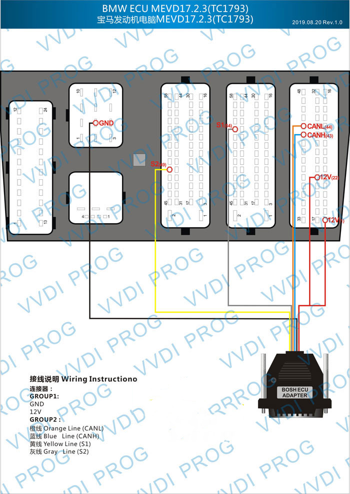 Xhorse VVDI Prog XDPG32EN Cable for Bosch ECU Reading