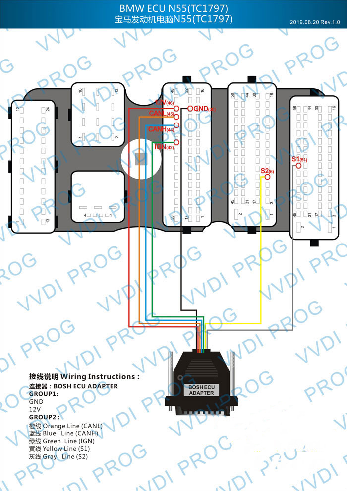 Xhorse VVDI Prog XDPG32EN Cable for Bosch ECU Reading