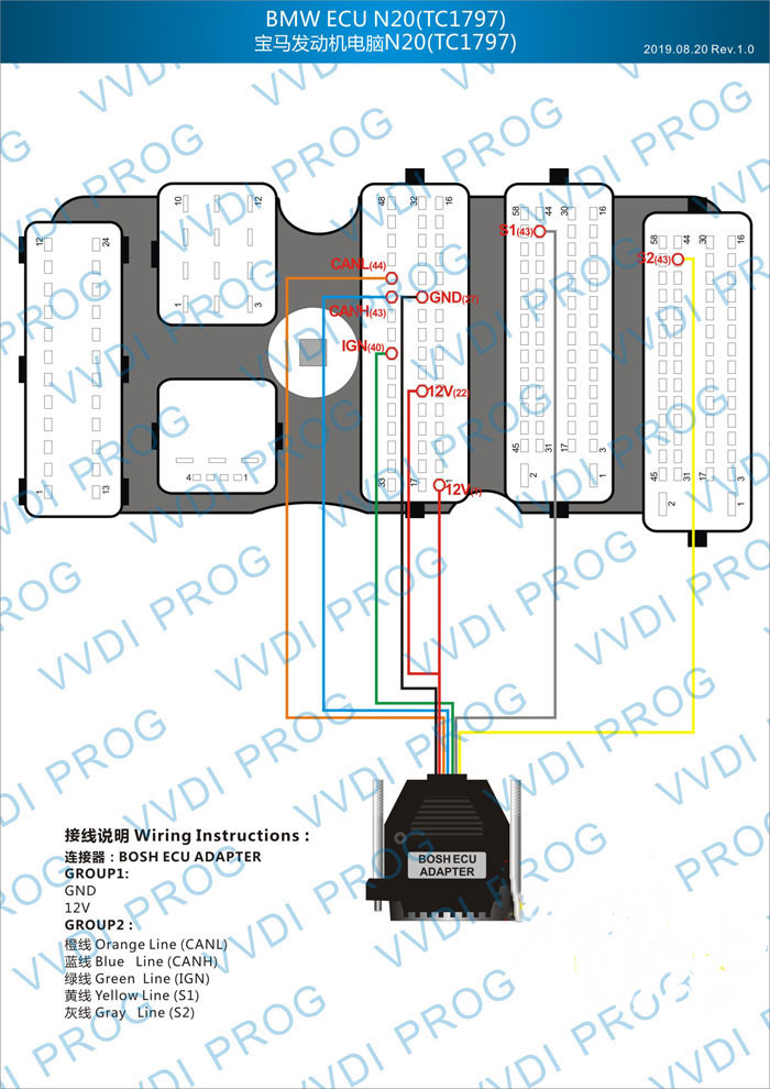 Xhorse VVDI Prog XDPG32EN Cable for Bosch ECU Reading