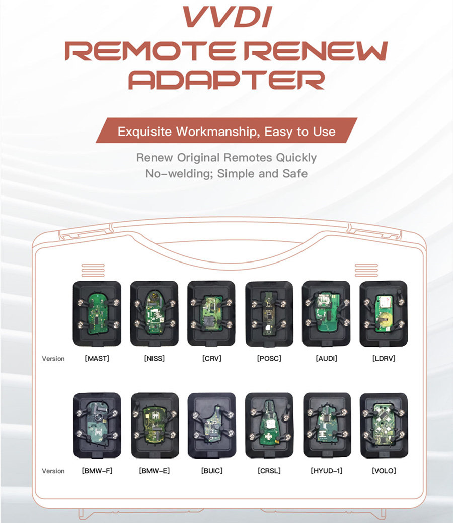 Xhorse Key Remote Renew Adapters 1-12 Full Set 12PCS