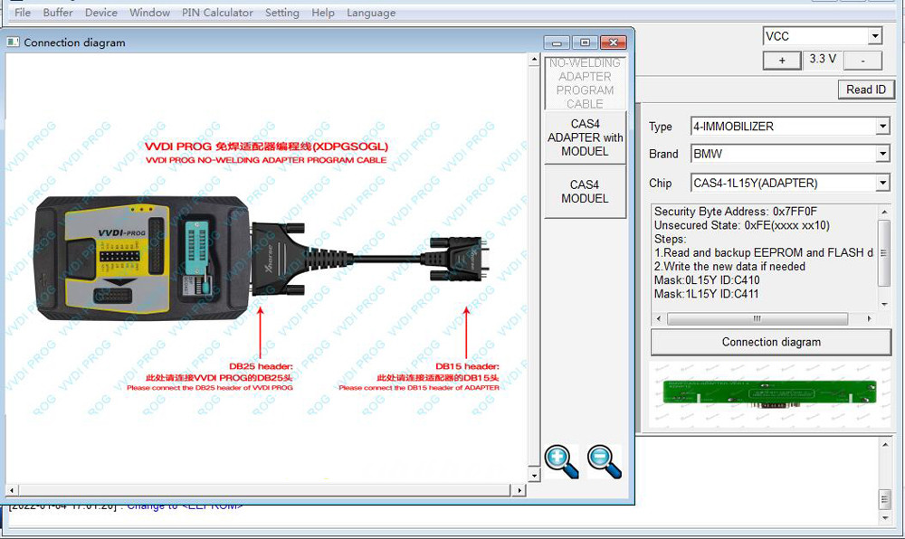 Xhorse XDPGSOGL DB25 DB15 Conector Cable