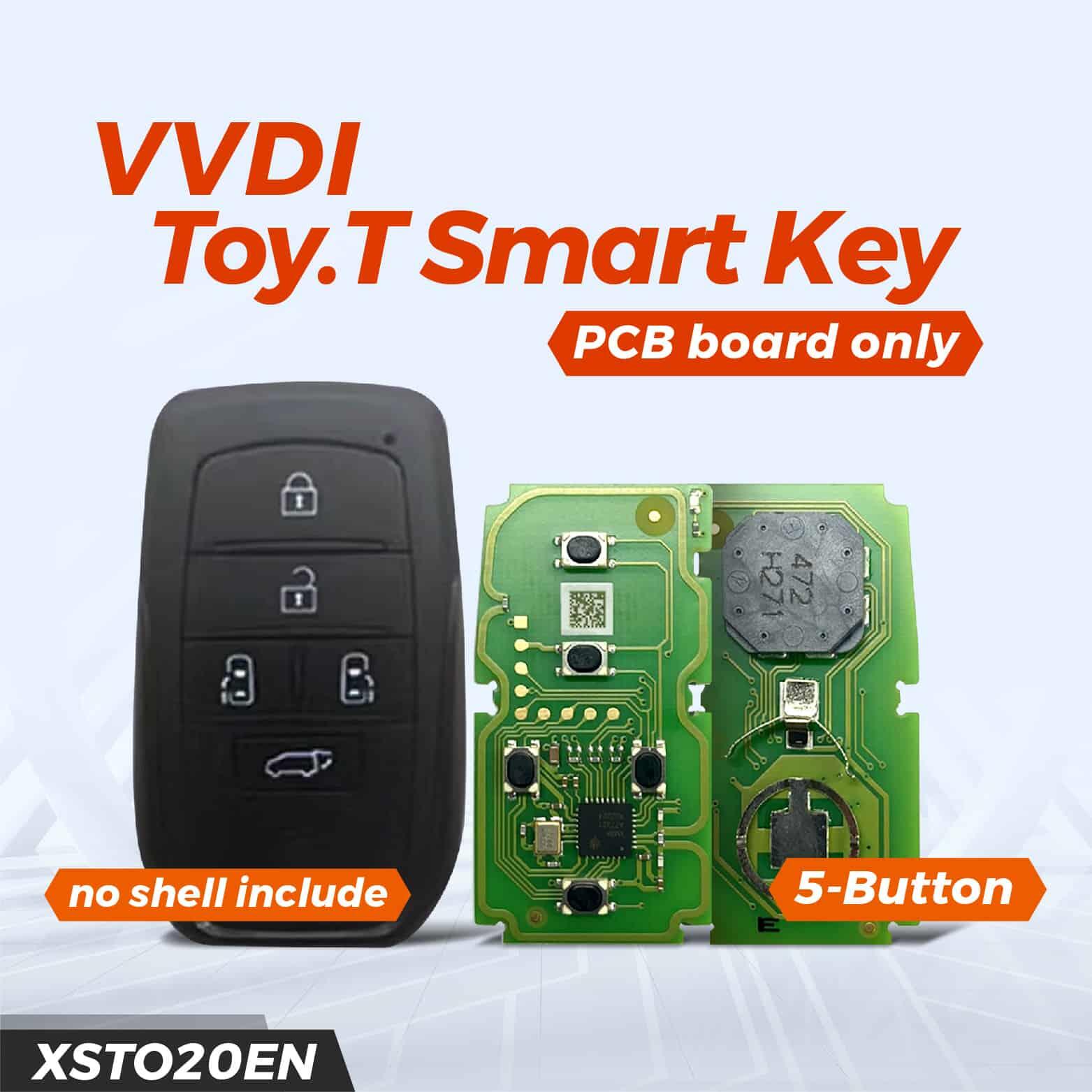 XHORSE XSTO20EN FENT.T Toyota XM38 Smart Key 5 Buttons PCB Board 
