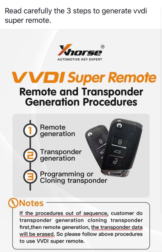 XHORSE XEMQB1EN Super Remote Key MQB Style 3 Buttons