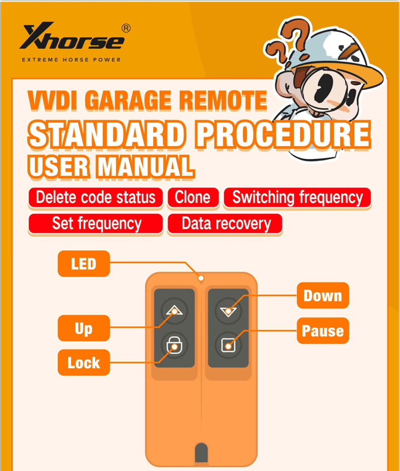 Xhorse XKGMJ1EN Garage Door Wire Remote Key