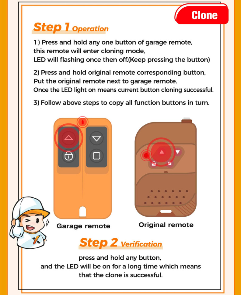 Xhorse XKGMJ1EN Garage Door Wire Remote Key