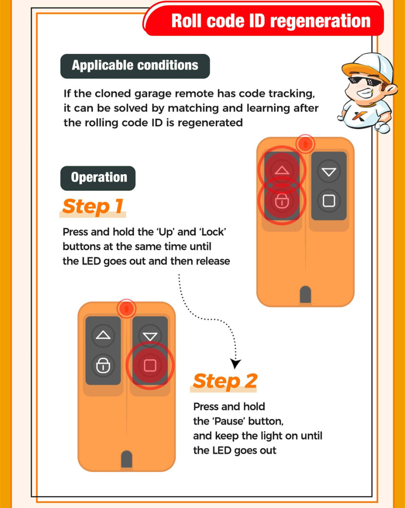 Xhorse XKGMJ1EN Garage Door Wire Remote Key