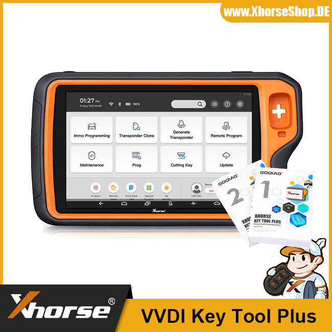 2023 Xhorse VVDI Key Tool Plus Pad Full Configuration (Global Version) All-in-One Programmer Get Free Practical Instruction Book