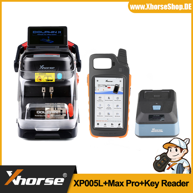 2025 Xhorse Dolphin XP-005L Key Cutting Machine Plus VVDI Key Tool Max Pro with Key Reader