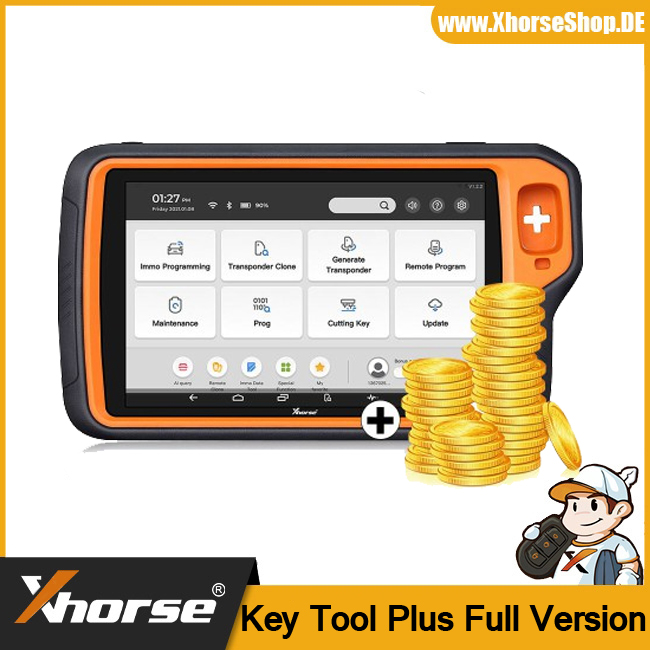 Xhorse Key Tool Plus Full Version All License Activated with Extra MQB48, BMW Bench ISN, BMW Motorcycle OBD Learning Authorization