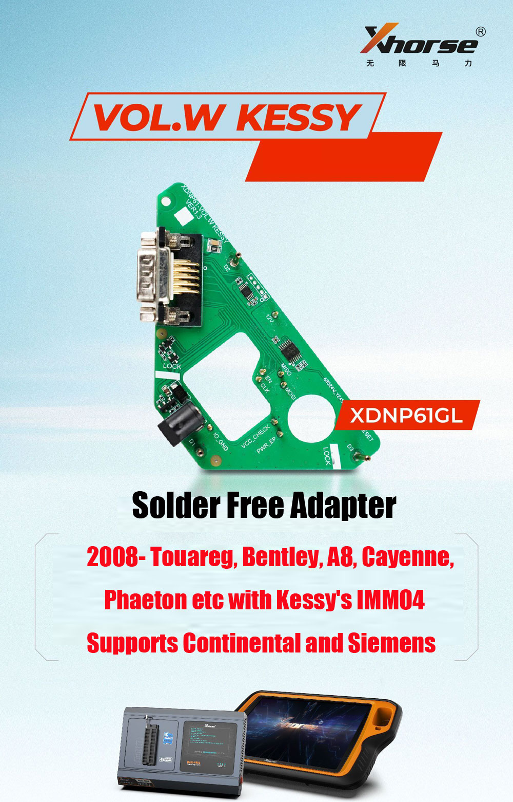 Xhorse XDNP61GL Solder Free Adapter for VW KESSY